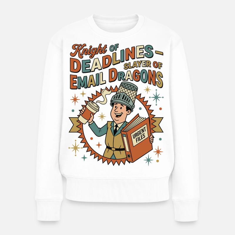 Knight of Deadlines - Frauen Premium Bio Pullover - Weiß