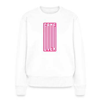GAME OVER - BIG MONOGRAM - Pull Premium bio Femme - blanc - Devant - Julia (174cm)