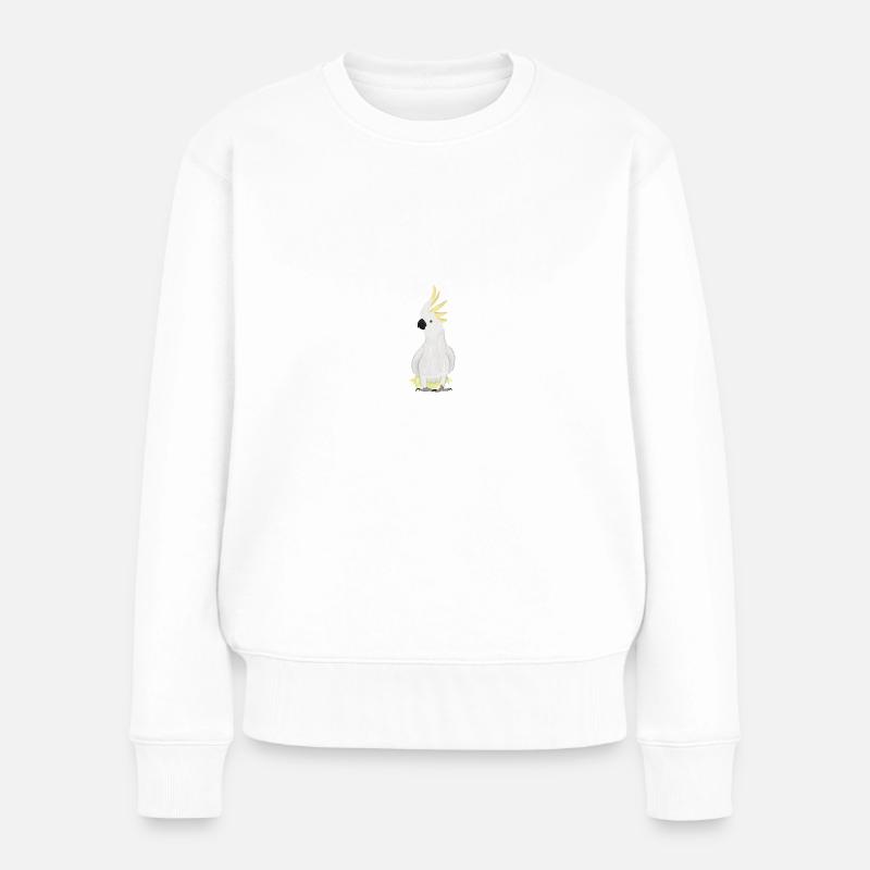 Kakadu Herz Vogel Vogelbeobachter Singvogel - Frauen Premium Bio Pullover - Weiß