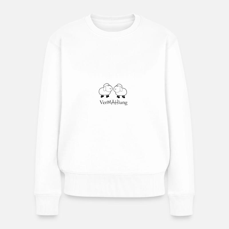 vermählung Schafe Witz - Frauen Premium Bio Pullover - Weiß