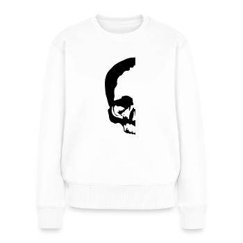 halber totenkopf / half skull - Frauen Premium Bio Pullover - Weiß - Vorne - Julia (174cm)