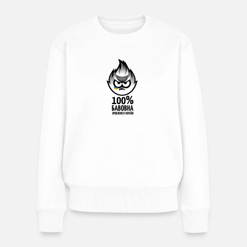 Coton ukrainien Ukraine, noir/blanc - Pull Premium bio Femme - blanc