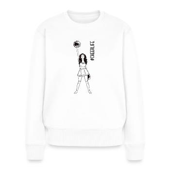 Cheerlife Frau Anfeuern Cheerleading Cheerleader - Frauen Premium Bio Pullover - Weiß - Vorne - Julia (174cm)