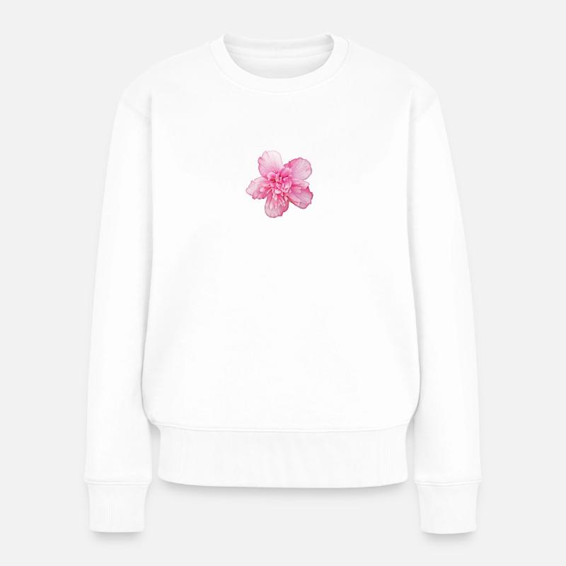 Päonie - Frauen Premium Bio Pullover - Weiß