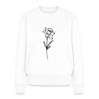 Narcissus, daffodil - Women's Premium Organic Jumper - white - Front - Julia (174cm)