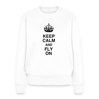 Flugzeug / Luftfahrt / Arbeit / Job - Frauen Premium Bio Pullover - Weiß - Vorne - Julia (174cm)