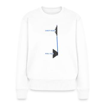 Kette rechts - Frauen Premium Bio Pullover - Weiß - Vorne - Julia (174cm)