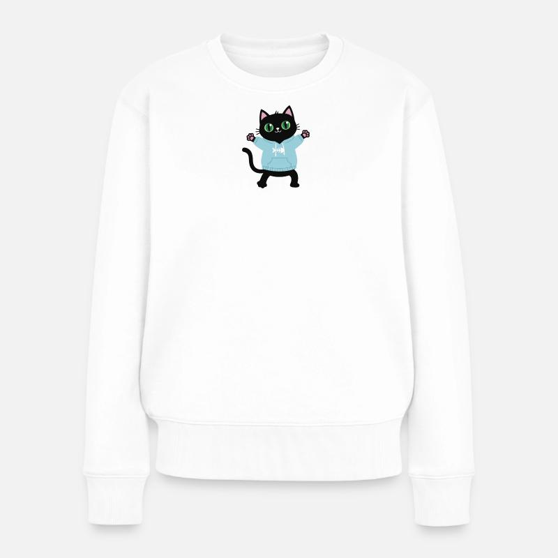 Lass dich umarmen. Kätzchen will gedrückt werde. - Frauen Premium Bio Pullover - Weiß