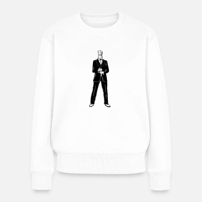 KaffeeAgent - Frauen Premium Bio Pullover - Weiß