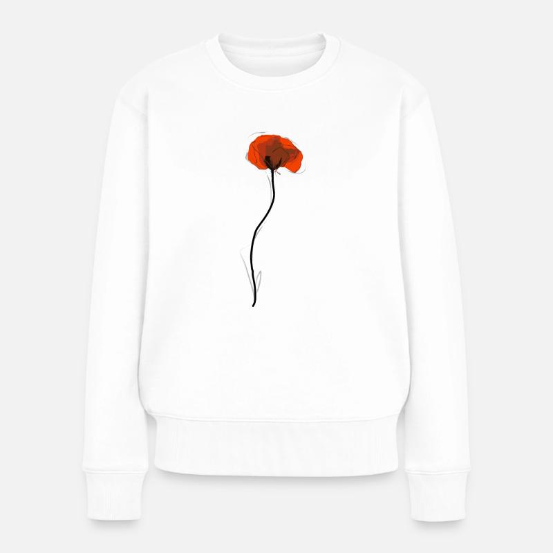 Mohn(tag) - Frauen Premium Bio Pullover - Weiß