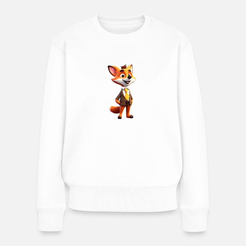 Elegant Fox - Women's Premium Organic Jumper - white