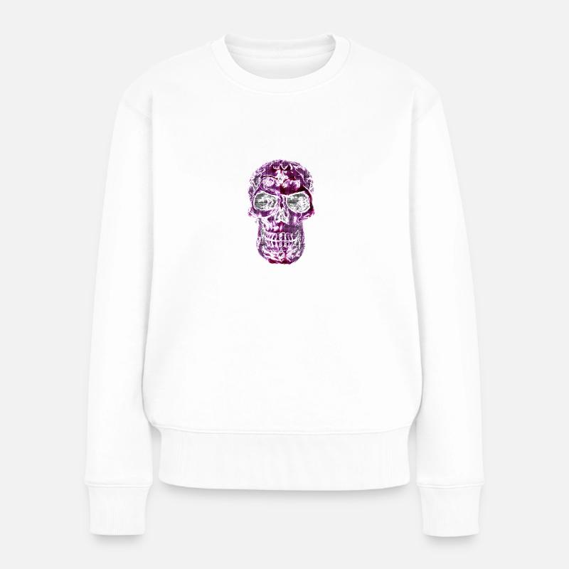 Calavera - Frauen Premium Bio Pullover - Weiß