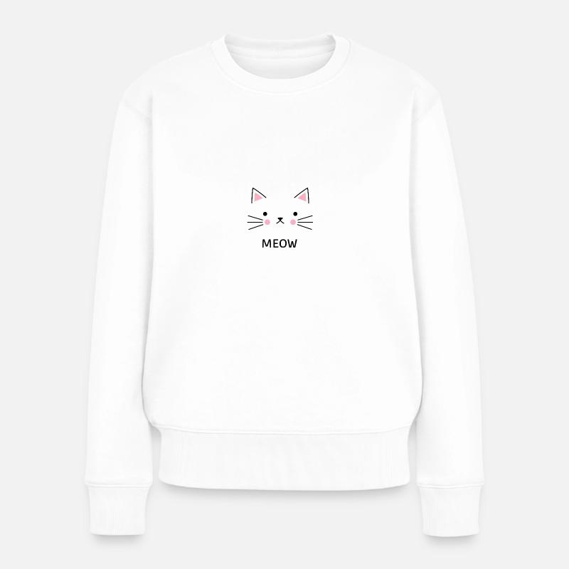 Visage de chat chat miaou miaou - Pull Premium bio Femme - blanc