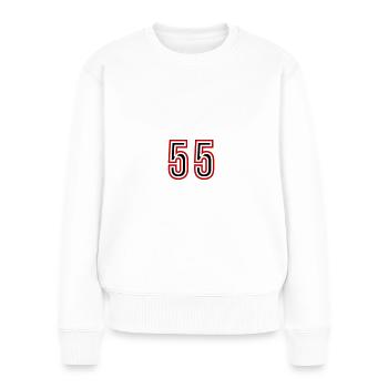 55 Zahl Jahre Trikot - Frauen Premium Bio Pullover - Weiß - Vorne - Julia (174cm)
