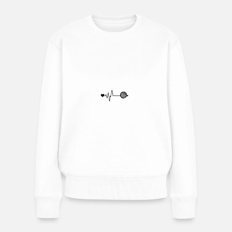 Darts Sport Puls Liebe - Frauen Premium Bio Pullover - Weiß