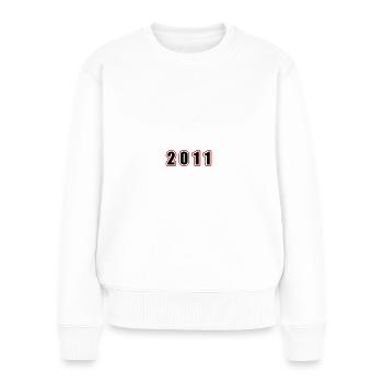 2011 Jahr Geburtstag - Frauen Premium Bio Pullover - Weiß - Vorne - Julia (174cm)