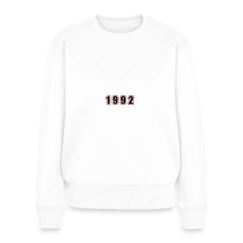 1992 Jahr Geburtstag - Frauen Premium Bio Pullover - Weiß - Vorne - Julia (174cm)