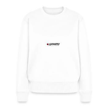 Supporter Herz - Frauen Premium Bio Pullover - Weiß - Vorne - Julia (174cm)