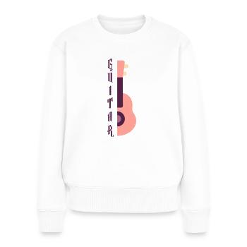 Guitar - Frauen Premium Bio Pullover - Weiß - Vorne - Julia (174cm)