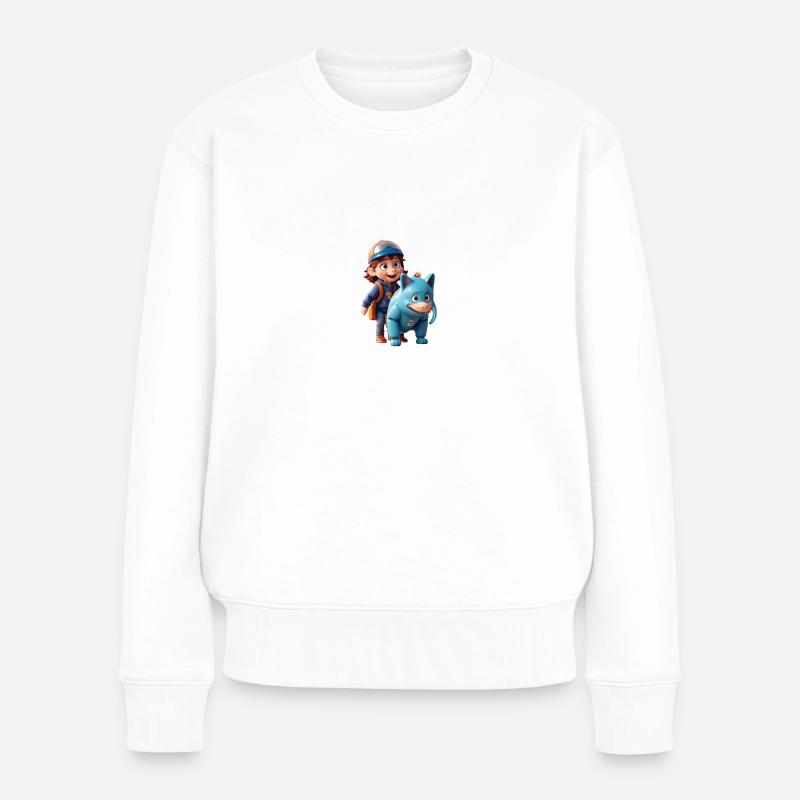 2 außergewöhnliche Abenteuerfreunde - Frauen Premium Bio Pullover - Weiß