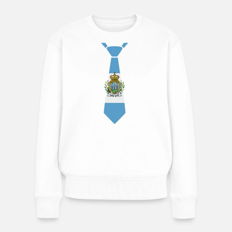 Cravate de Saint-Marin – Conception du drapeau - Pull Premium bio Femme - blanc