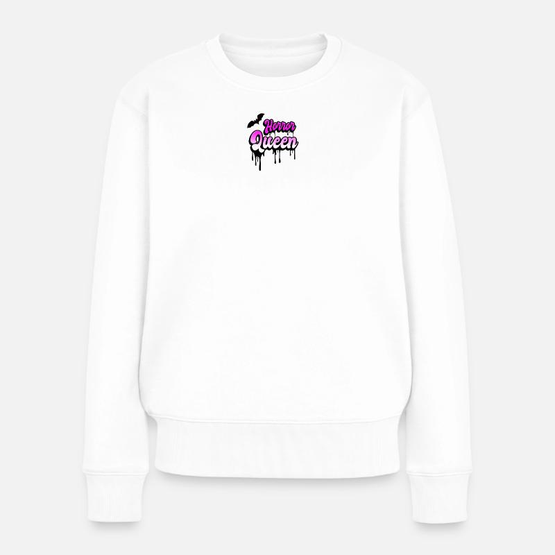 Horror Queen - Frauen Premium Bio Pullover - Weiß