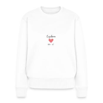 Erzieherin mit Herz Kindergärtnerin Geschenk - Frauen Premium Bio Pullover - Weiß - Vorne - Julia (174cm)