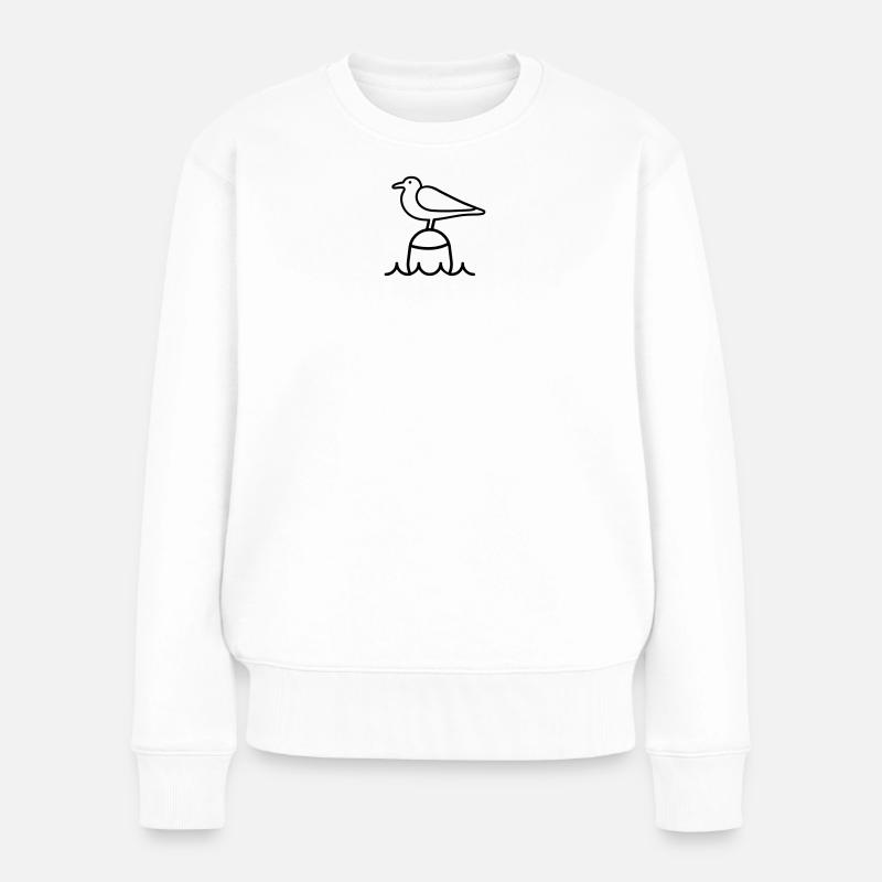Möwe Moin - Frauen Premium Bio Pullover - Weiß