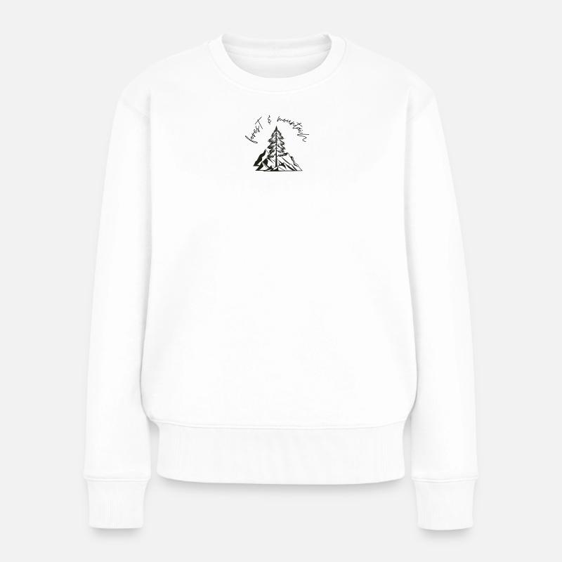 Forest Mountain - Frauen Premium Bio Pullover - Weiß