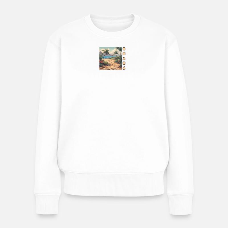 OHANA - Frauen Premium Bio Pullover - Weiß