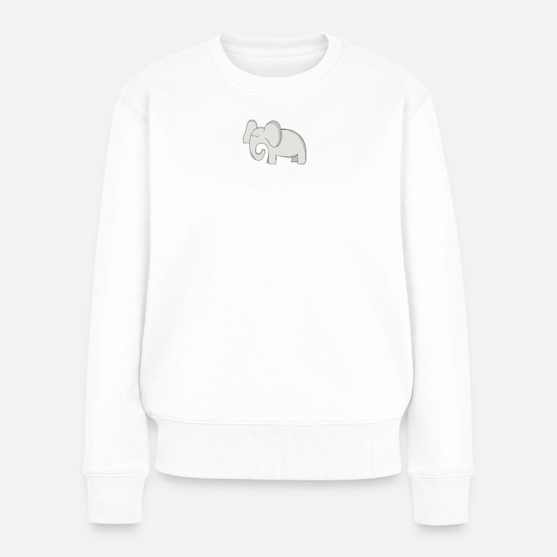Elefant - Frauen Premium Bio Pullover - Weiß