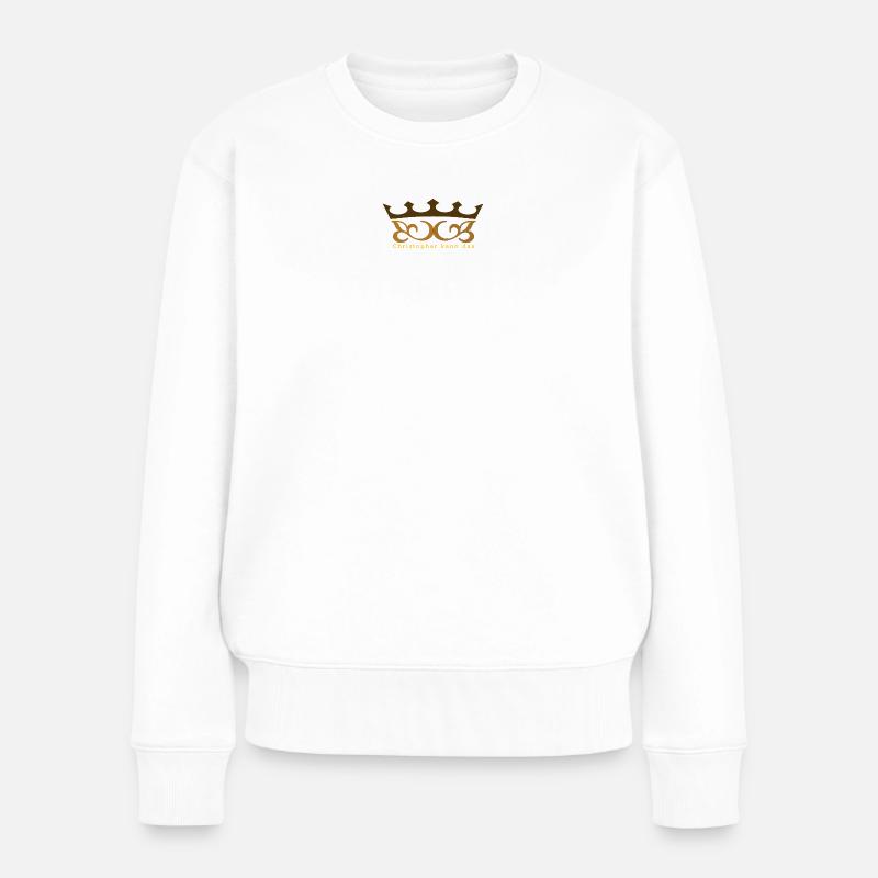 Christopher kann das mit Krone - Frauen Premium Bio Pullover - Weiß