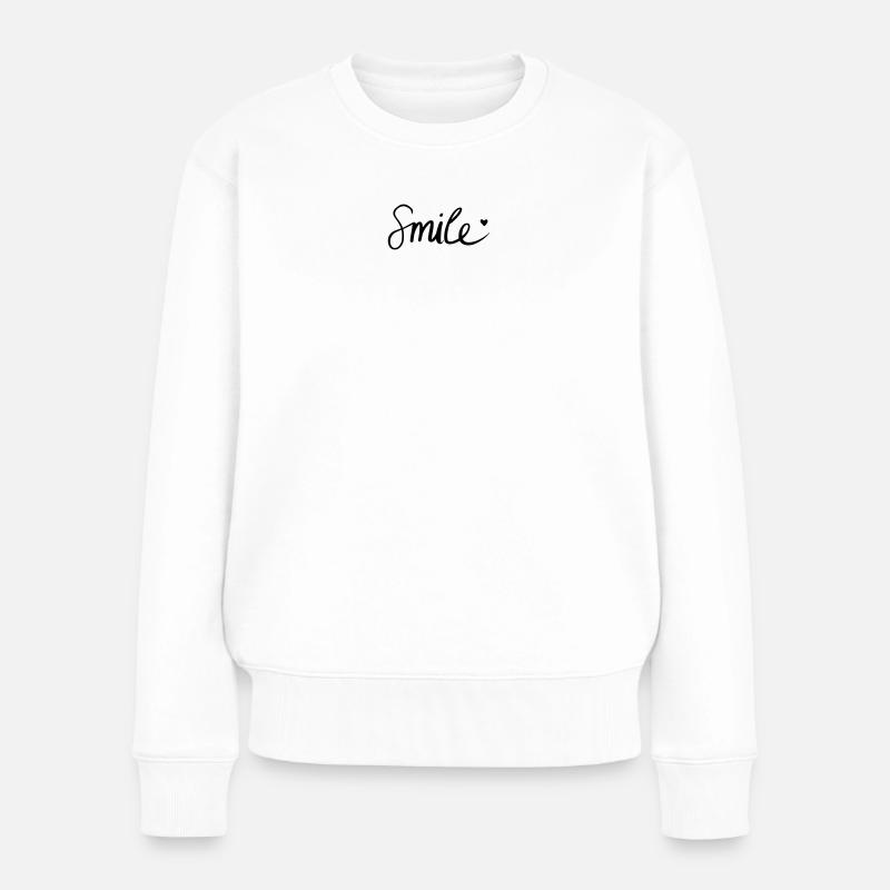 Smile! - Frauen Premium Bio Pullover - Weiß