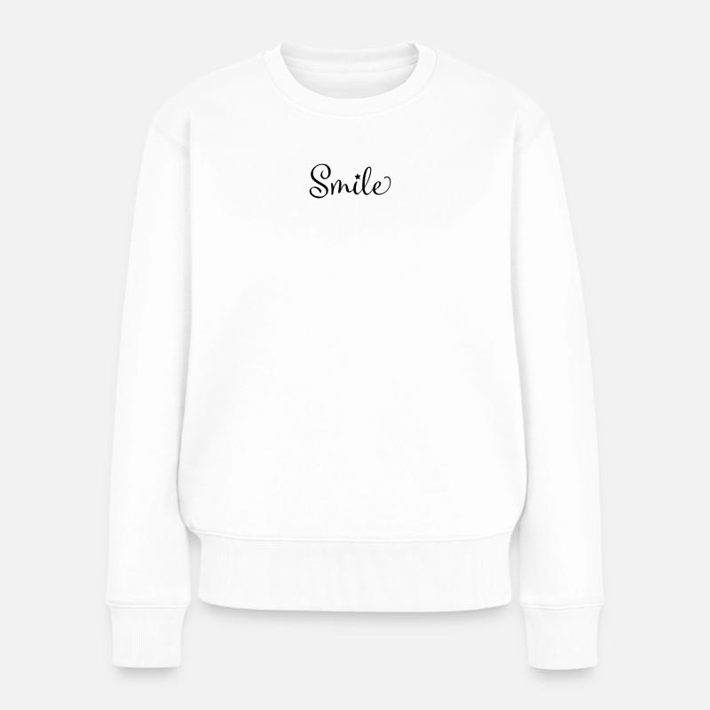 Smile - Frauen Premium Bio Pullover - Weiß