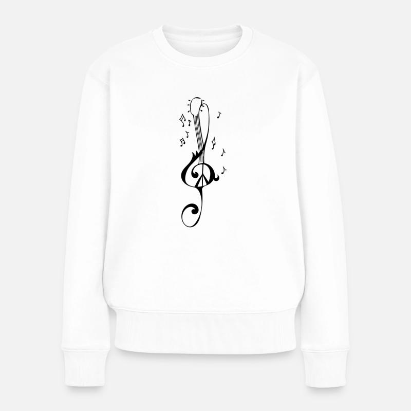 Musik - Frauen Premium Bio Pullover - Weiß