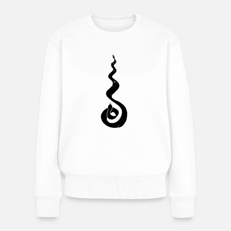 Flammende Schlange - Frauen Premium Bio Pullover - Weiß