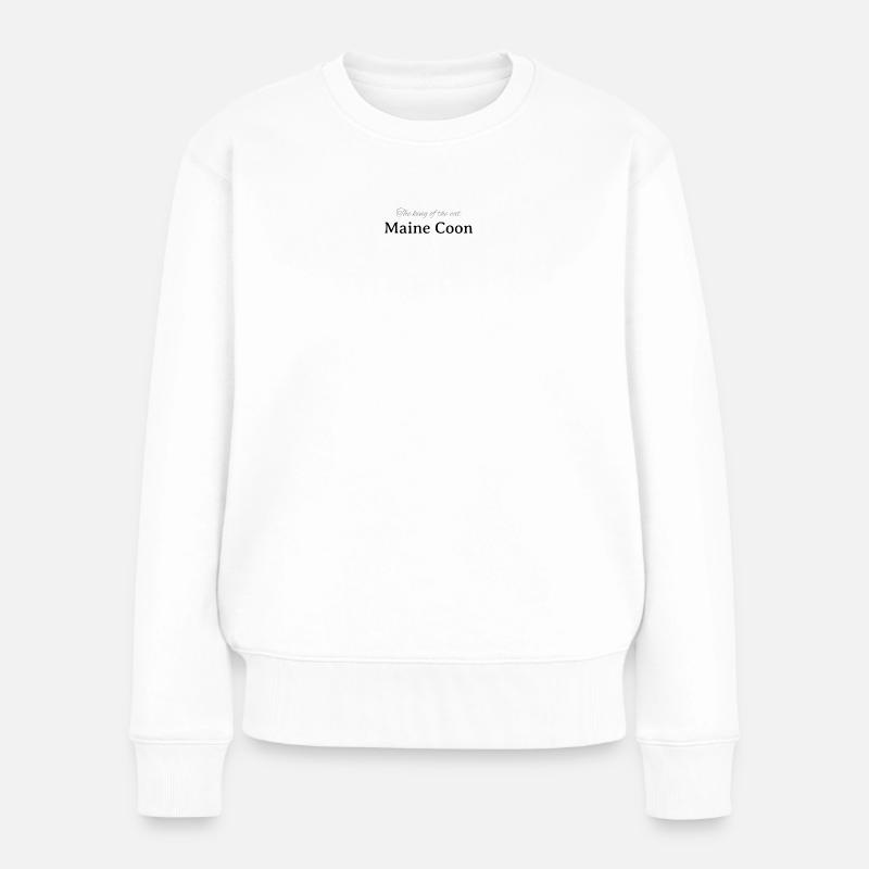Maine Coon - Der König - Frauen Premium Bio Pullover - Weiß