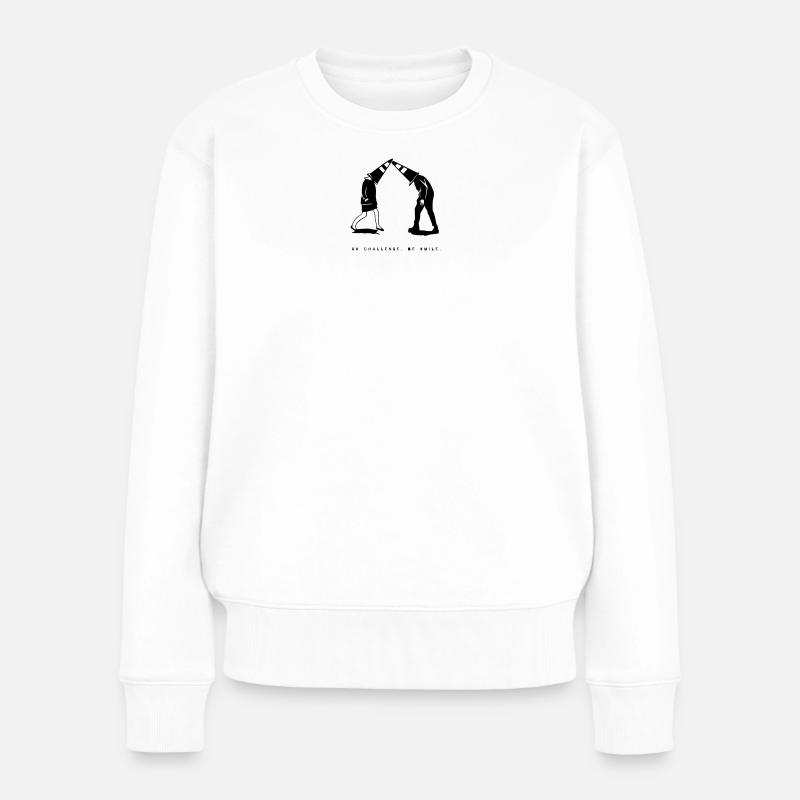 Bleib albern | WARUM NICHT - Frauen Premium Bio Pullover - Weiß