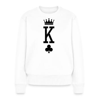 König der Karten - Frauen Premium Bio Pullover - Weiß - Vorne - Julia (174cm)