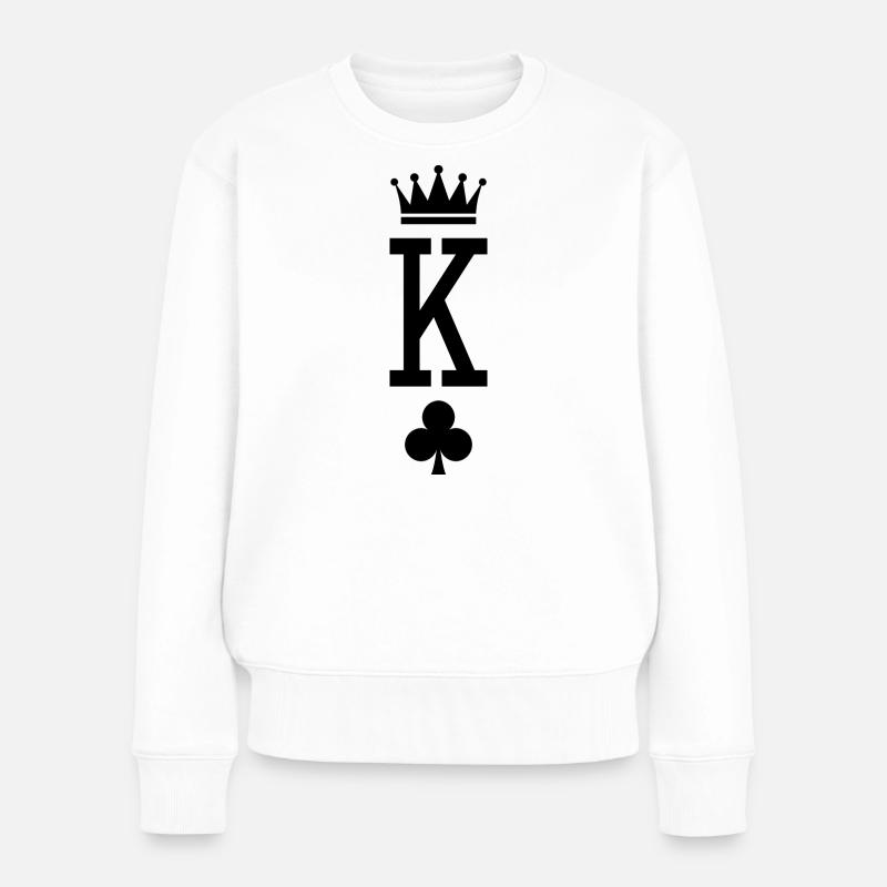 König der Karten - Frauen Premium Bio Pullover - Weiß