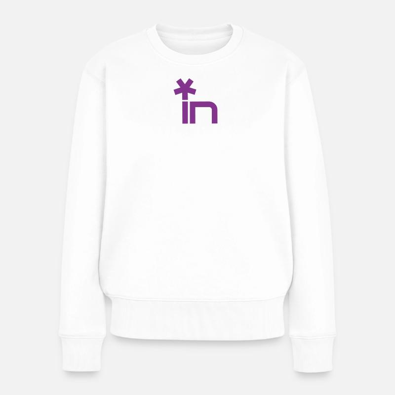 Stern-Icon über In-Logo - Frauen Premium Bio Pullover - Weiß