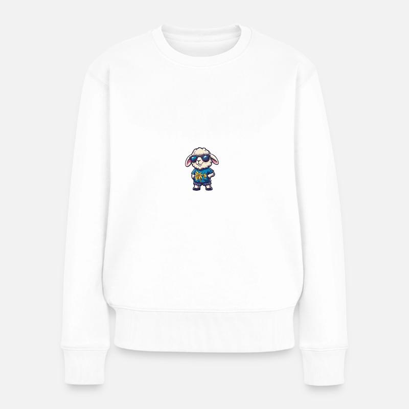 Mouton Bande Dessinée Cool Été - Pull Premium bio Femme - blanc