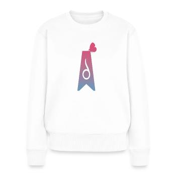 Valentinstag AD-Logo - Frauen Premium Bio Pullover - Weiß - Vorne - Julia (174cm)