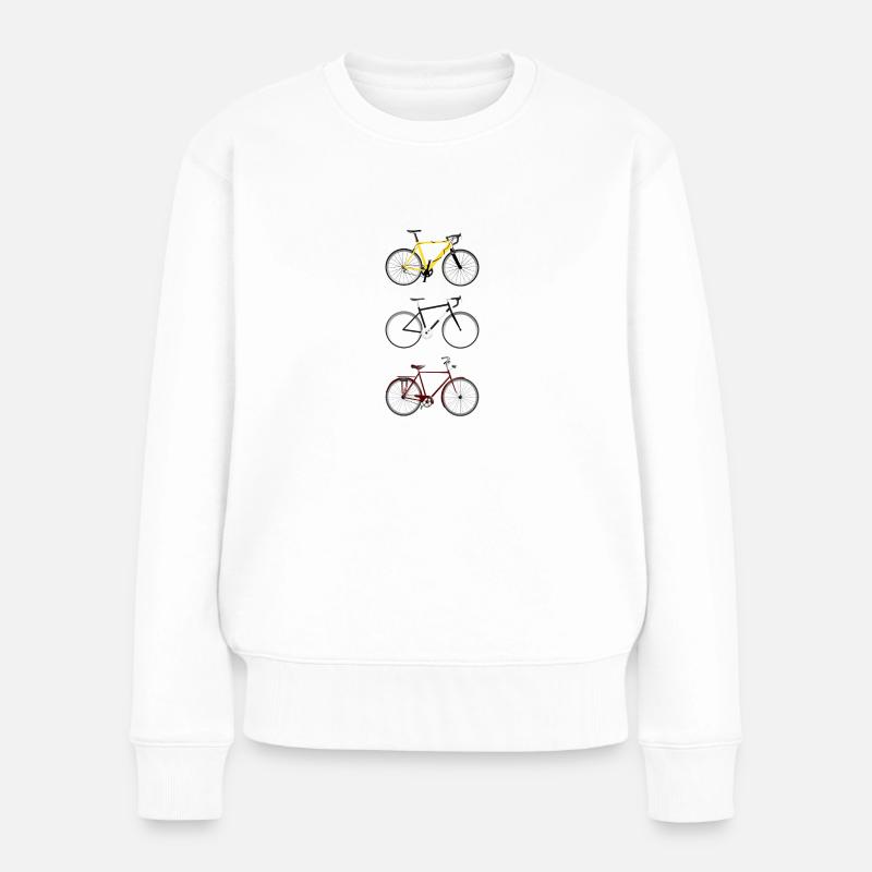 Fahrräder - Frauen Premium Bio Pullover - Weiß