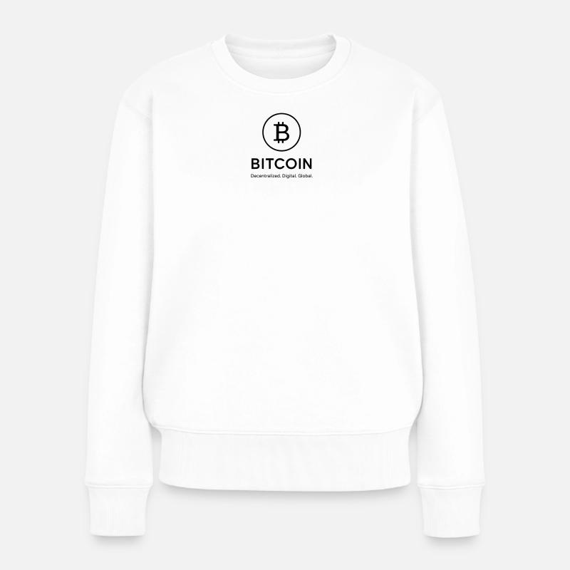 Bitcoin - dezentral, digital global - Frauen Premium Bio Pullover - Weiß
