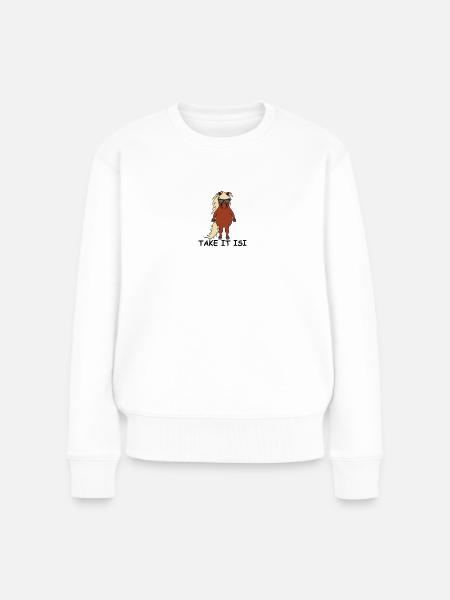 take it isi - Frauen Premium Bio Pullover - Weiß