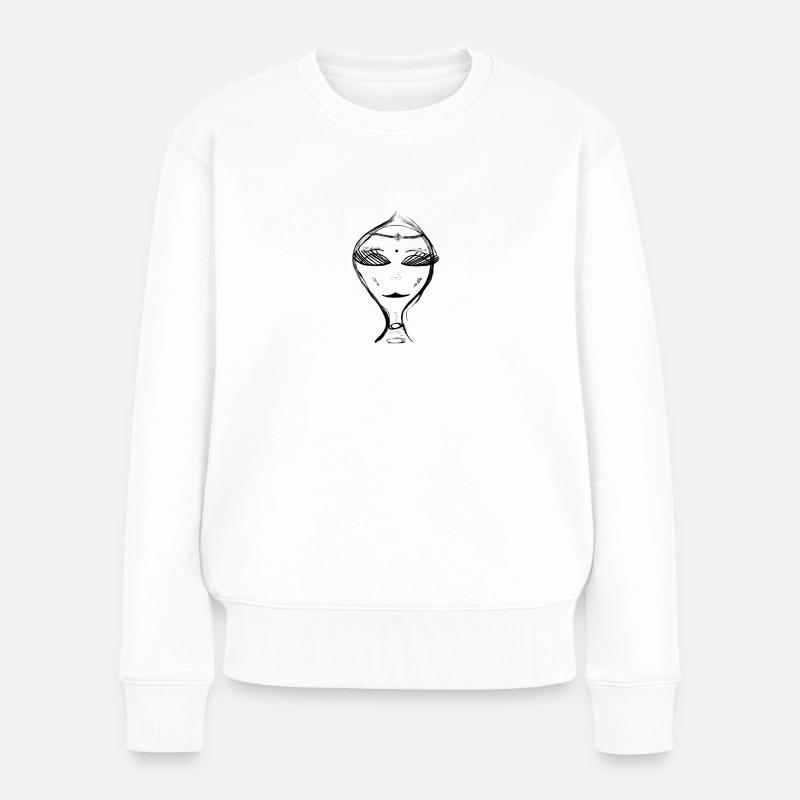 Sie - Frauen Premium Bio Pullover - Weiß