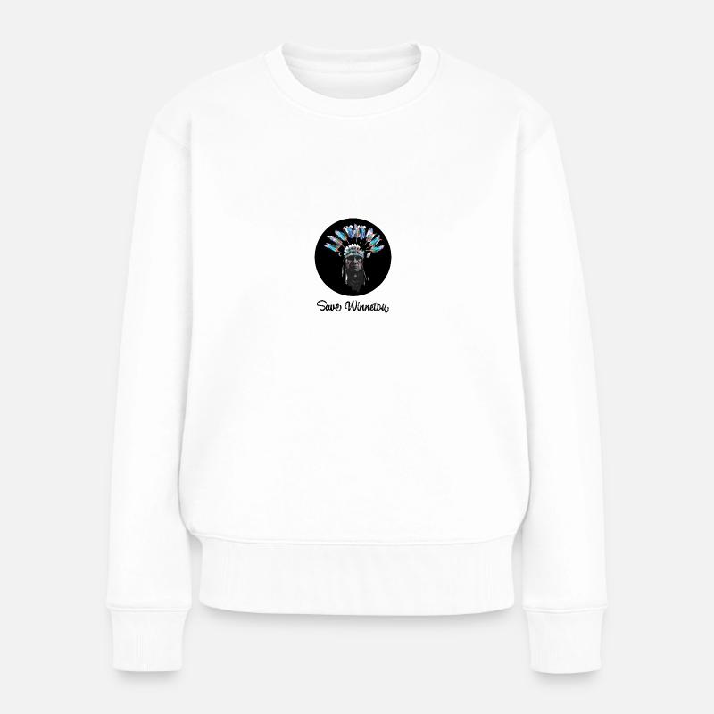 save winnetou,winnetou,indianer,graffiti,kreis, - Frauen Premium Bio Pullover - Weiß