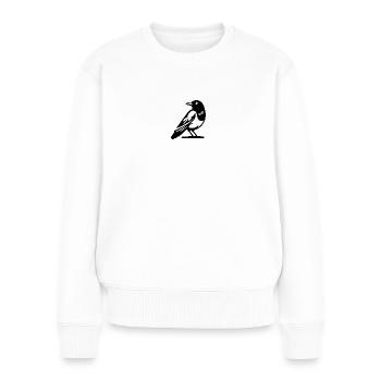 Oiseau - Pull Premium bio Femme - blanc - Devant - Julia (174cm)