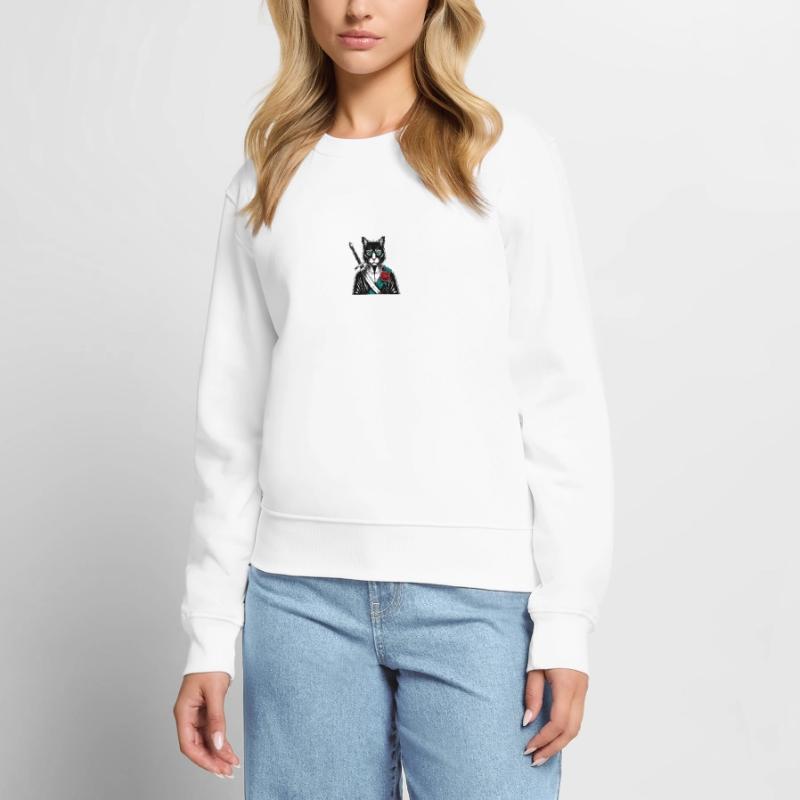 Le chat samourai, le chat Bushido Pull Premium bio Femme